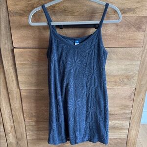 Old Navy Navy Floral Embossed Dress